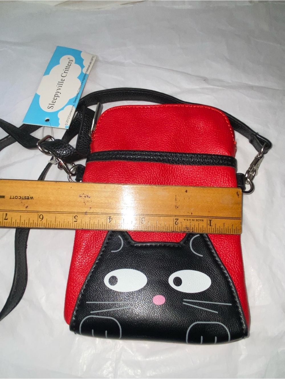 Red Cat Crossbody Phone Bag - Picture 2 of 6